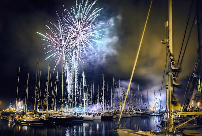 Fireworks over the port the night before departure ©  James Mitchell / WCC